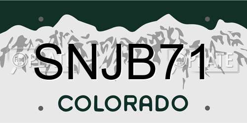 SNJB71 Colorado License Plate