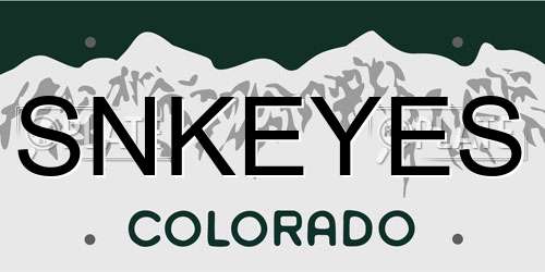 SNKEYES Colorado License Plate