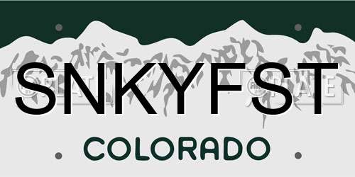 SNKYFST Colorado License Plate