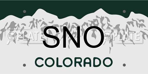 SNO Colorado License Plate