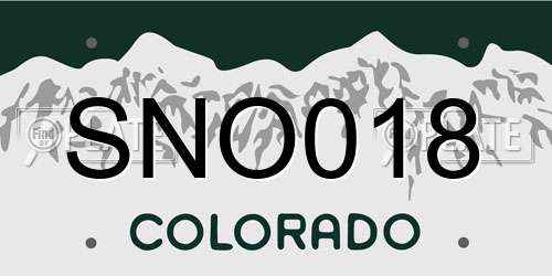 SNO018 Colorado License Plate