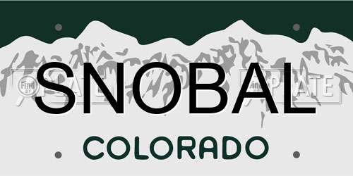 SNOBAL Colorado License Plate