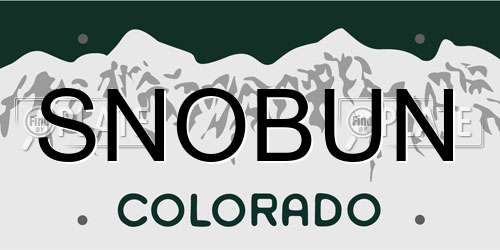 SNOBUN Colorado License Plate