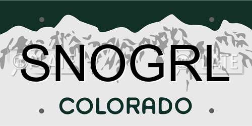 SNOGRL Colorado License Plate