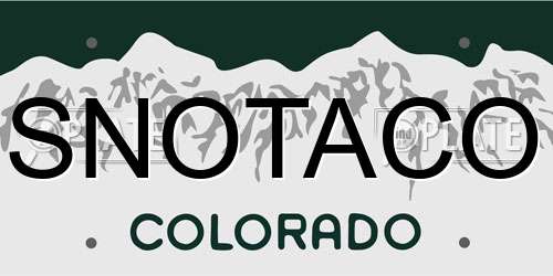 SNOTACO Colorado License Plate