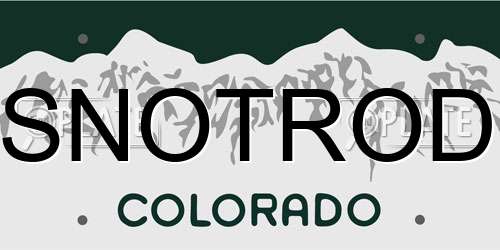 SNOTROD Colorado License Plate