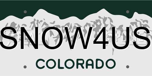 SNOW4US Colorado License Plate