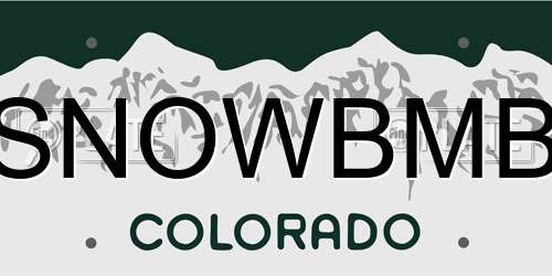 SNOWBMB Colorado License Plate