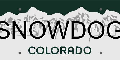 SNOWDOG Colorado License Plate