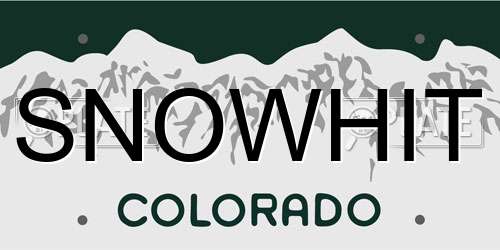 SNOWHIT Colorado License Plate