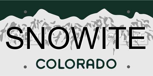 SNOWITE Colorado License Plate