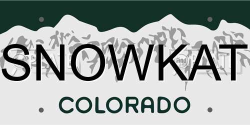 SNOWKAT Colorado License Plate