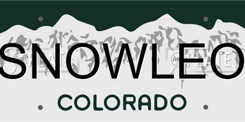 SNOWLEO Colorado License Plate