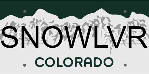 SNOWLVR Colorado License Plate