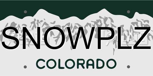 SNOWPLZ Colorado License Plate