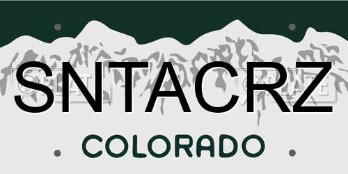 SNTACRZ Colorado License Plate