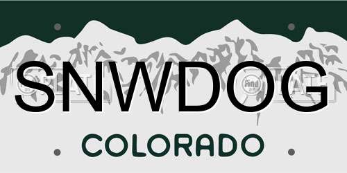 SNWDOG Colorado License Plate