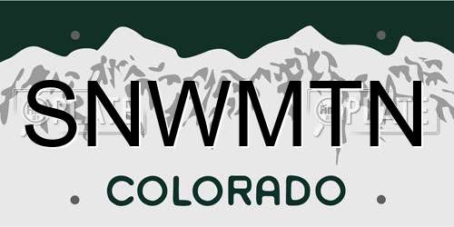 SNWMTN Colorado License Plate