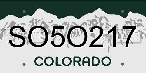 SO5O217 Colorado License Plate