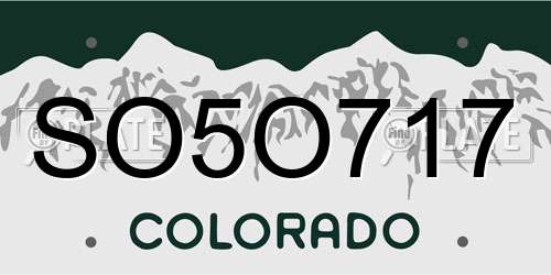 SO5O717 Colorado License Plate