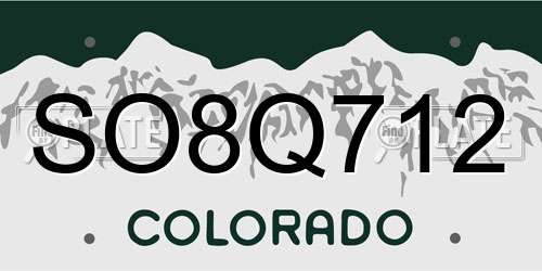 SO8Q712 Colorado License Plate