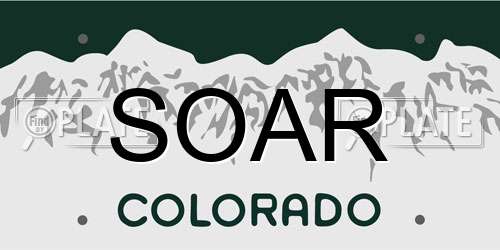 SOAR Colorado License Plate