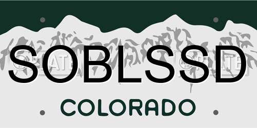 SOBLSSD Colorado License Plate