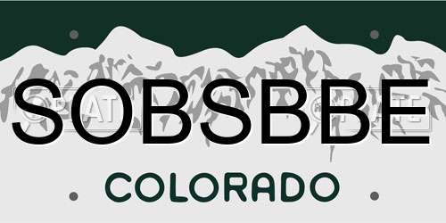 SOBSBBE Colorado License Plate