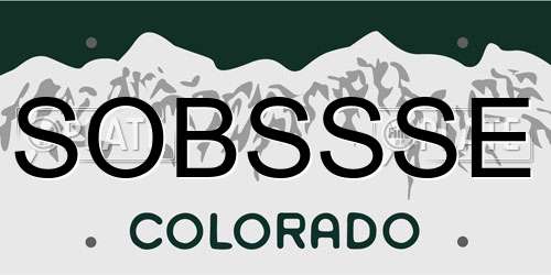 SOBSSSE Colorado License Plate