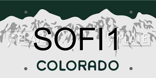 SOFI1 Colorado License Plate