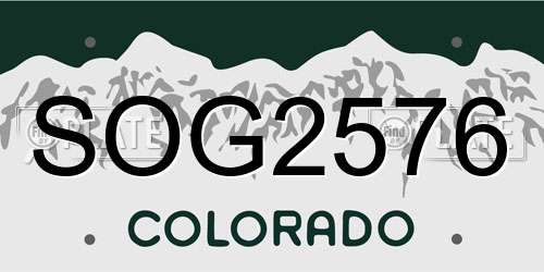 SOG2576 Colorado License Plate