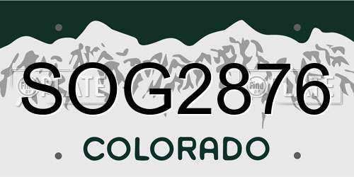 SOG2876 Colorado License Plate
