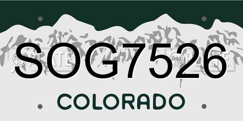 SOG7526 Colorado License Plate
