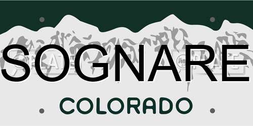 SOGNARE Colorado License Plate