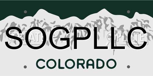 SOGPLLC Colorado License Plate