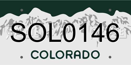 SOL0146 Colorado License Plate