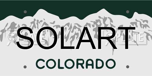 SOLART Colorado License Plate
