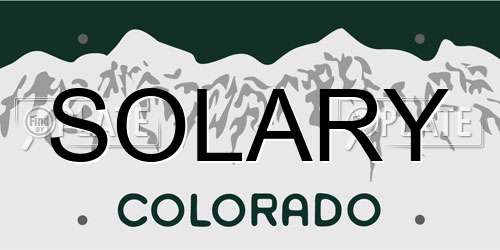 SOLARY Colorado License Plate