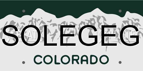SOLEGEG Colorado License Plate