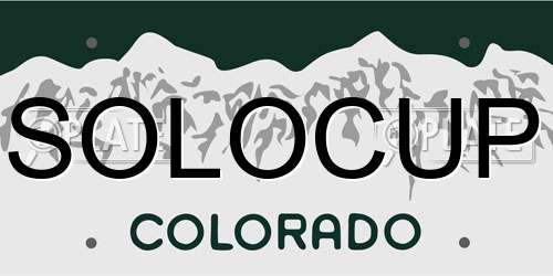 SOLOCUP Colorado License Plate