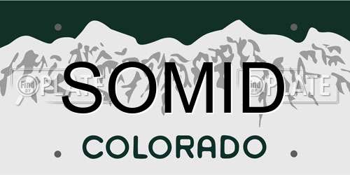 SOMID Colorado License Plate