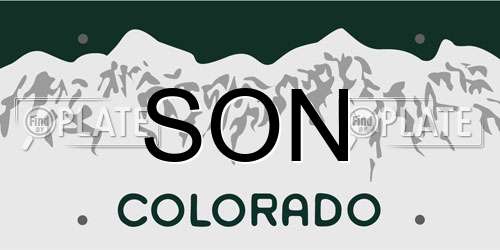 SON Colorado License Plate