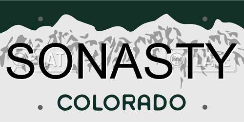 SONASTY Colorado License Plate