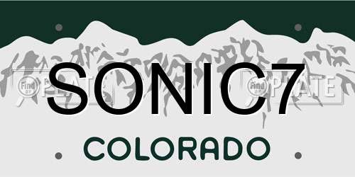 SONIC7 Colorado License Plate