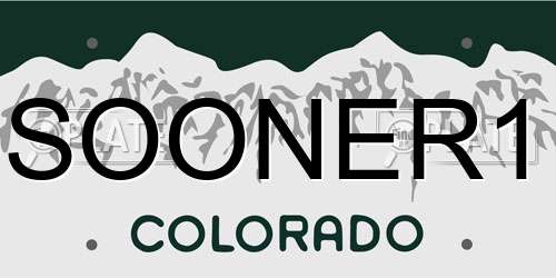 SOONER1 Colorado License Plate