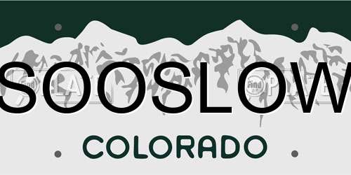 SOOSLOW Colorado License Plate
