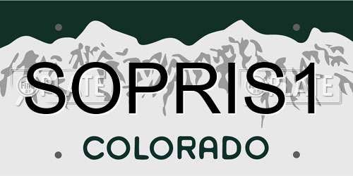 SOPRIS1 Colorado License Plate