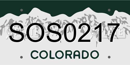 SOS0217 Colorado License Plate