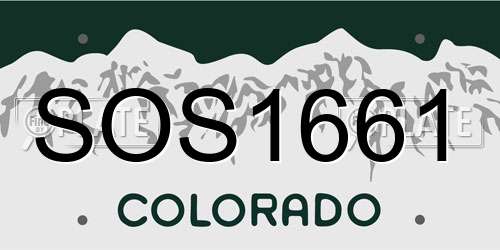SOS1661 Colorado License Plate