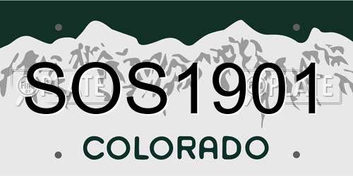 SOS1901 Colorado License Plate